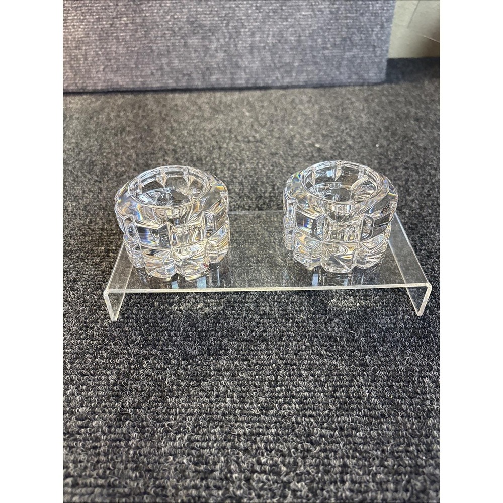 2~Vtg~Mikasa Reflections Crystal Round Candle Stick/Votive Holder~Germany